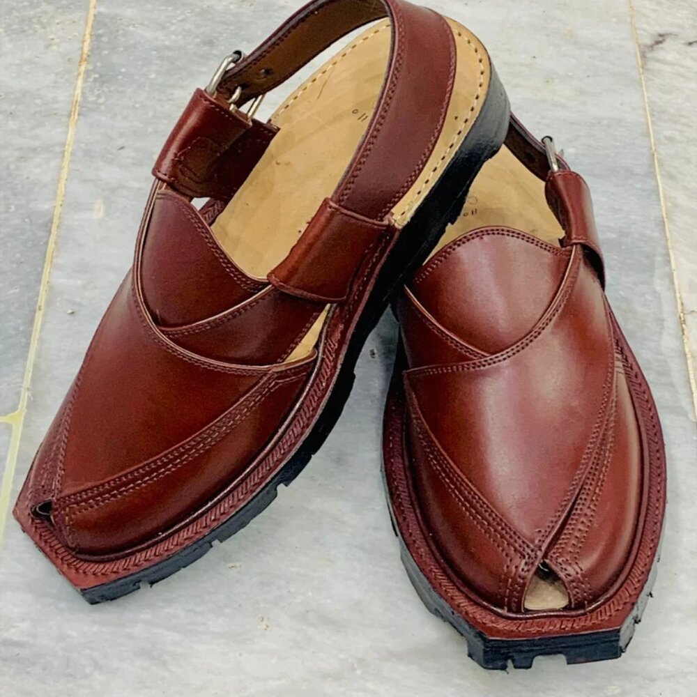 Handmade Leather Peshawari Chappal Sandals: Gents Wedding Shoes